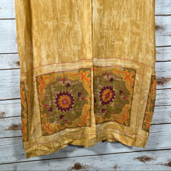 Vintage Farouche Marbled Yellow Tunic w Print on Bottom Size 14 Made in Canada - Picture 10 of 13